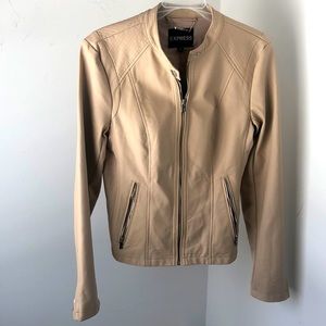 Express cream faux leather jacket- medium